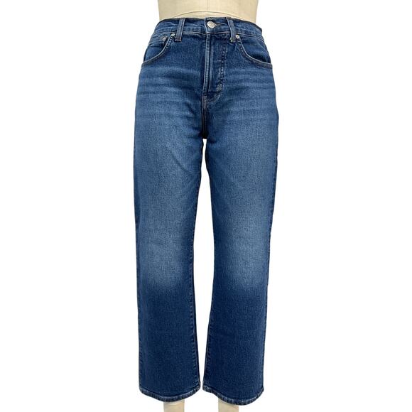 Madewell Denim - Madewell 'The Petite' '90S Blue Cotton Straight Denim Jean Size 27